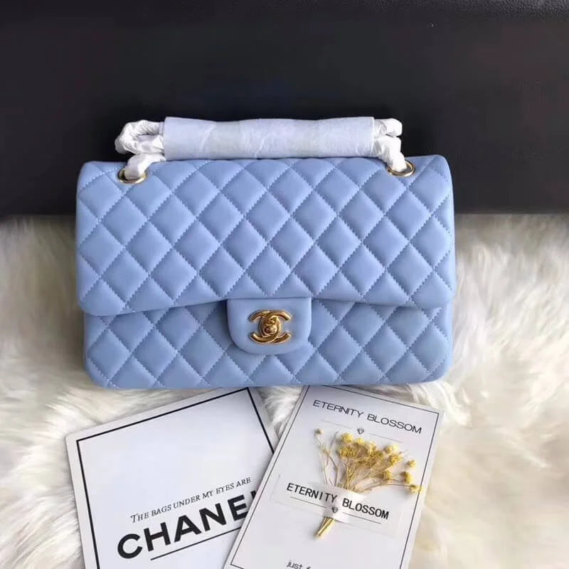 Blue Lambskin Leather Flap Bag A640190