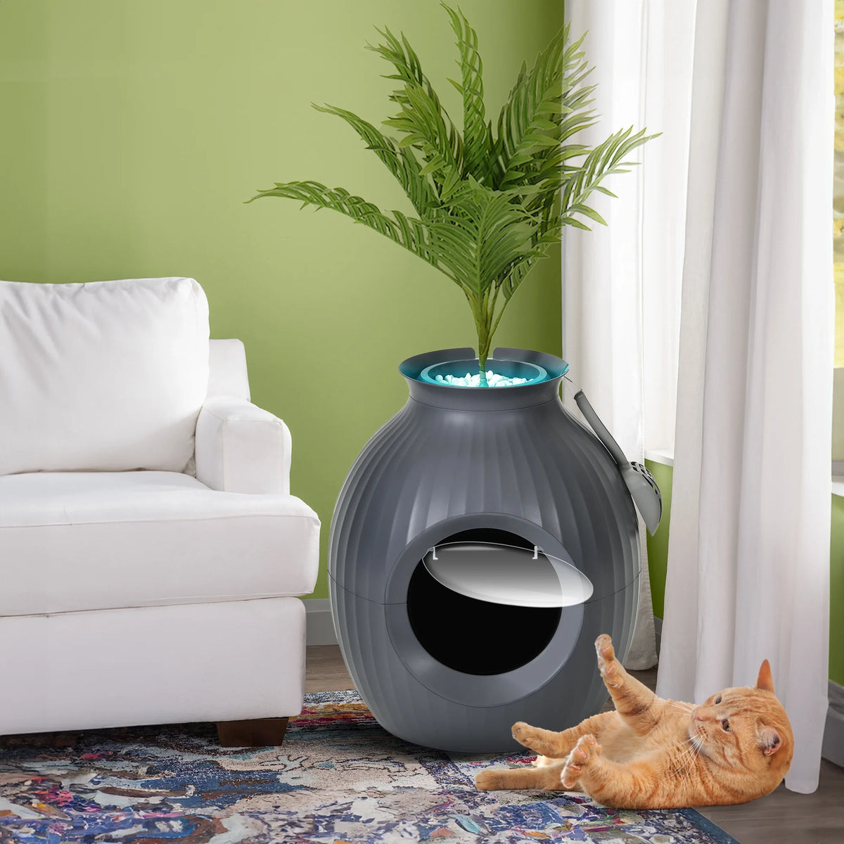 Enclosed Cat Litter Box with Odor Control M594911