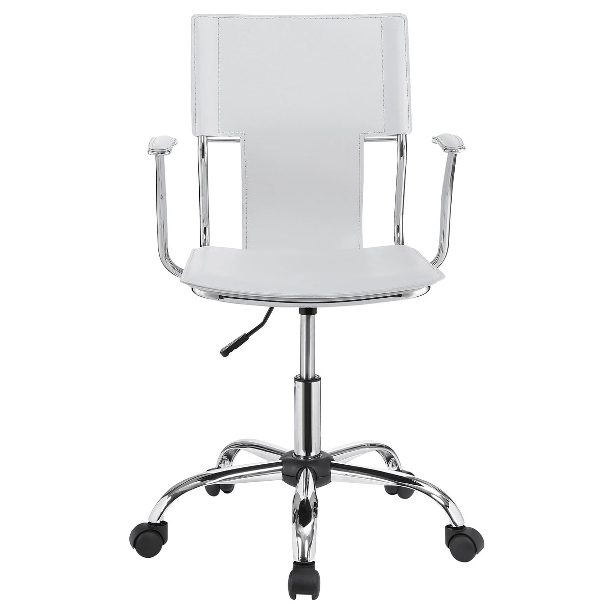 Adjustable Height Office Chair White and Chrome M6241