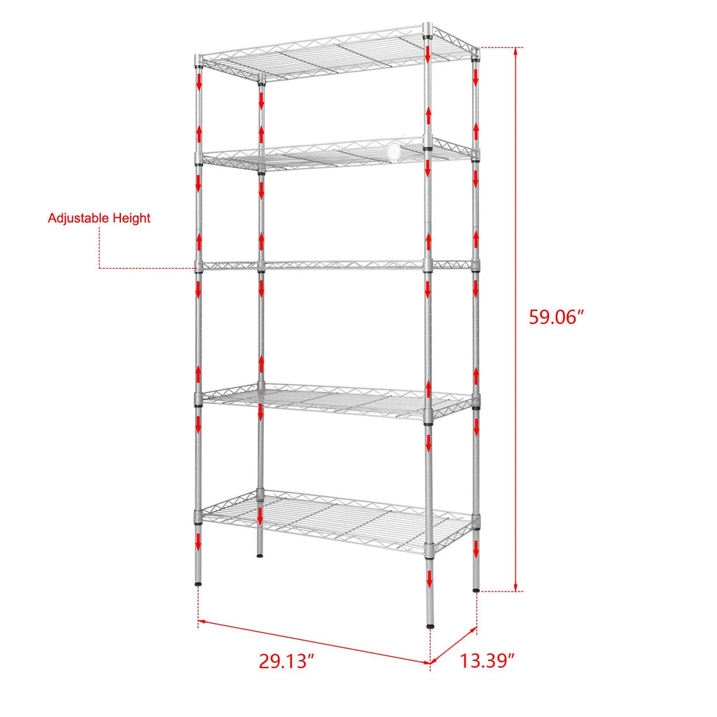 Adjustable 5-Shelf Wire Shelving F59566