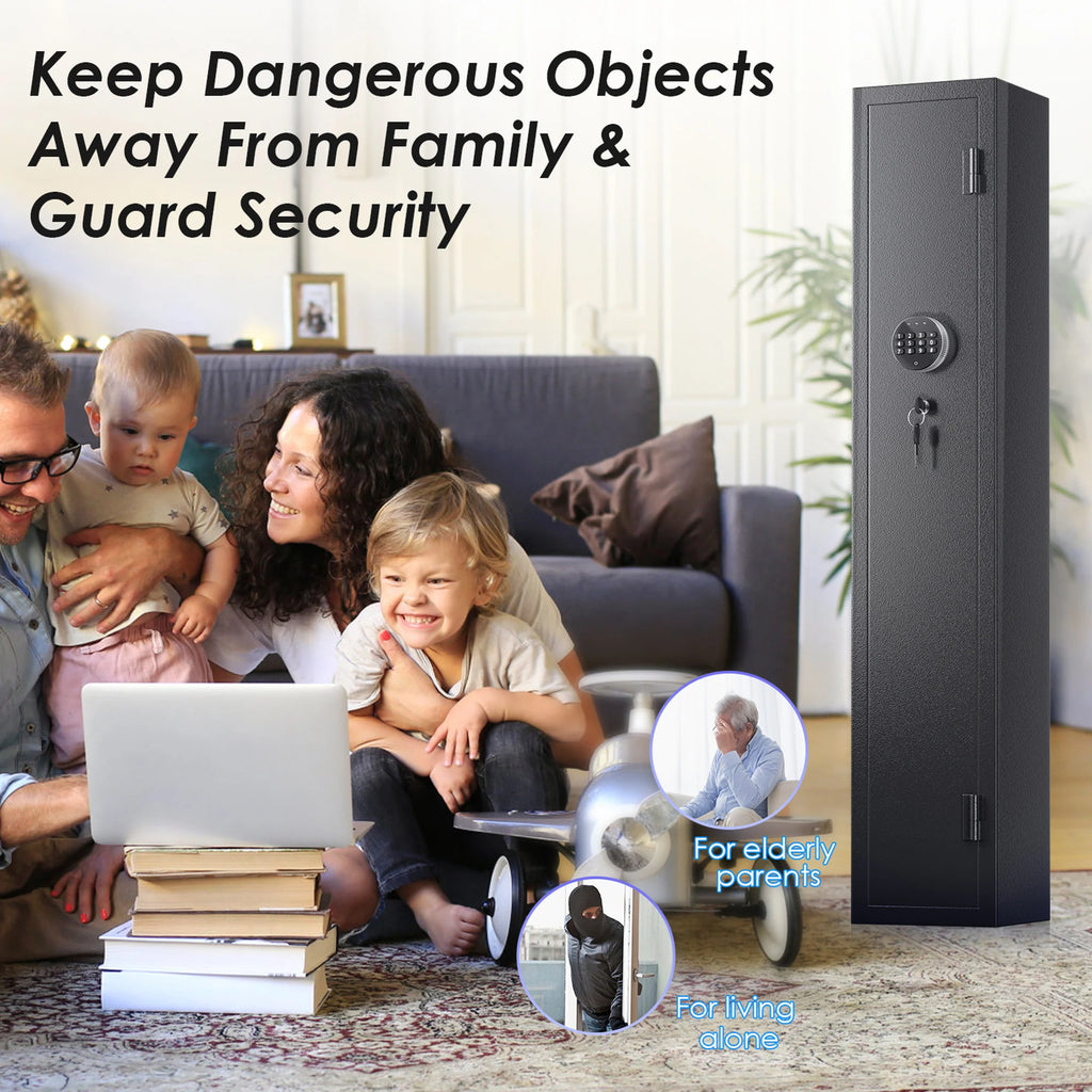 3-Gun Safe with LED Light, Digital Keypad, Alarm System M45385