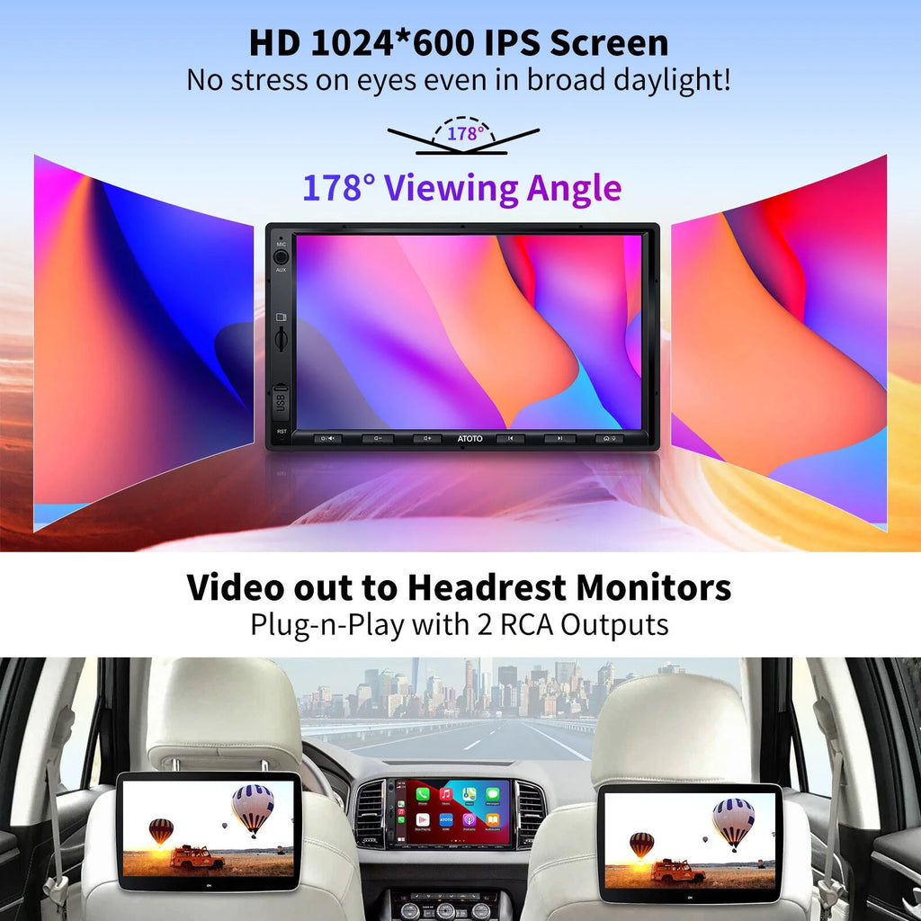Double Din Car Stereo with Wireless Apple Carplay & Android Auto W50790