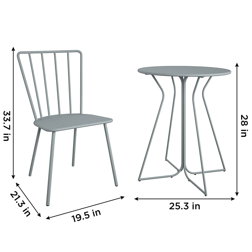 Light Grey 3 Piece Bistro Set O9232