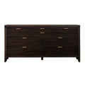 Contemporary Wood 8-Drawer Dresser in Dark Walnut W7352