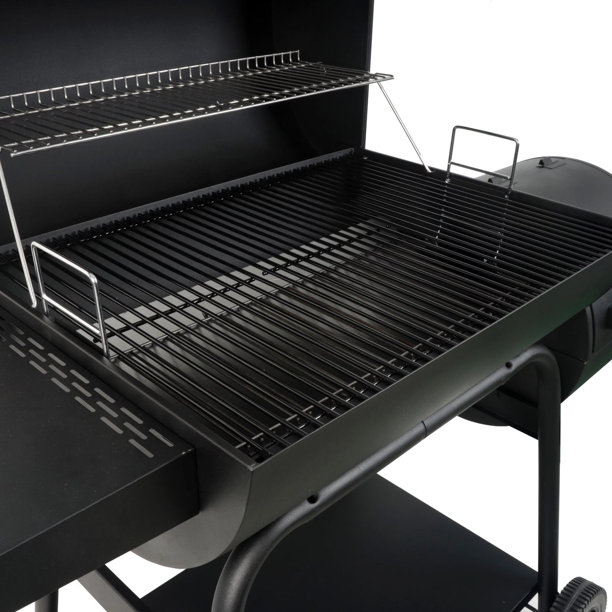 28 Offset Steel Charcoal Smoker Grill with Side Firebox, Black G2779