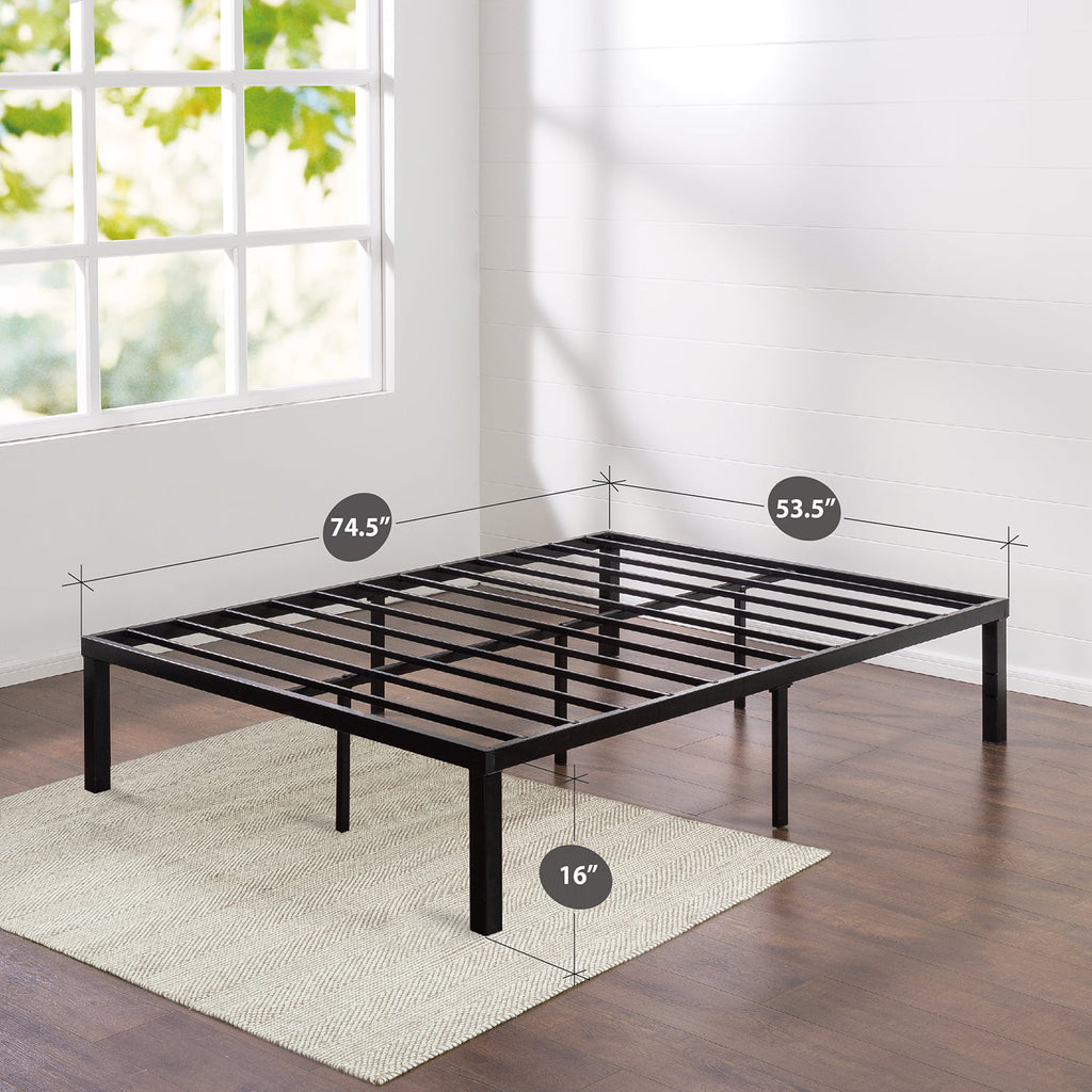 16" Metal Platform Bed Frame with Steel Slats, Full G428
