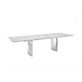 Dining Table with Stainless Steel Base and White Marbled Top B621143