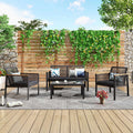 4 Piece All Weather Wicker Patio Sofa Set O314