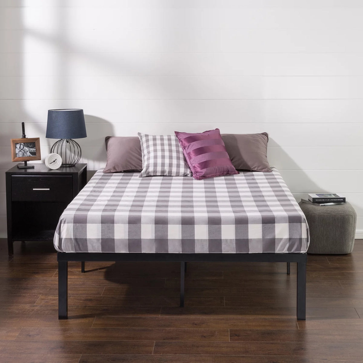 16" Metal Platform Bed Frame with Steel Slats, Full G428