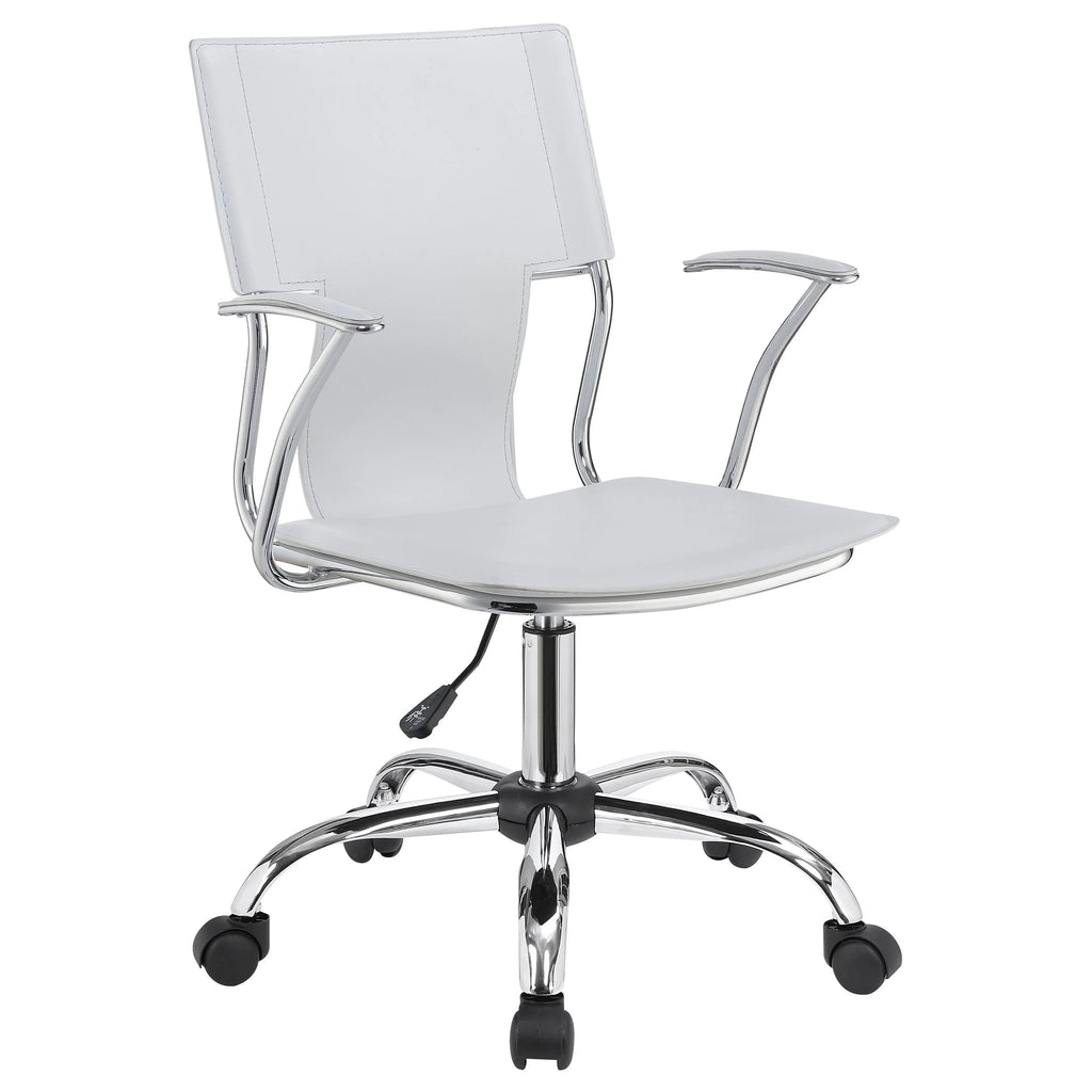 Adjustable Height Office Chair White and Chrome M6241