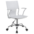Adjustable Height Office Chair White and Chrome M6241