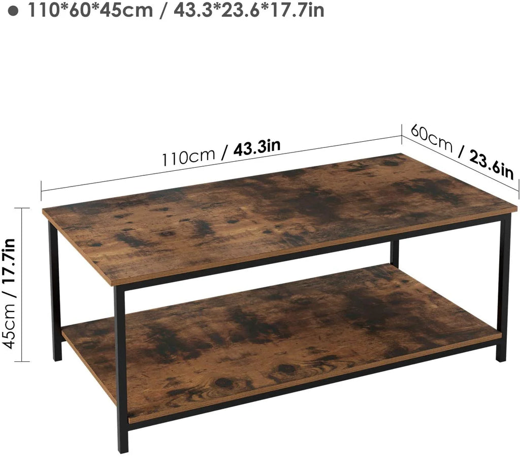 2-Tier Coffee Table with Storage Shelf V684