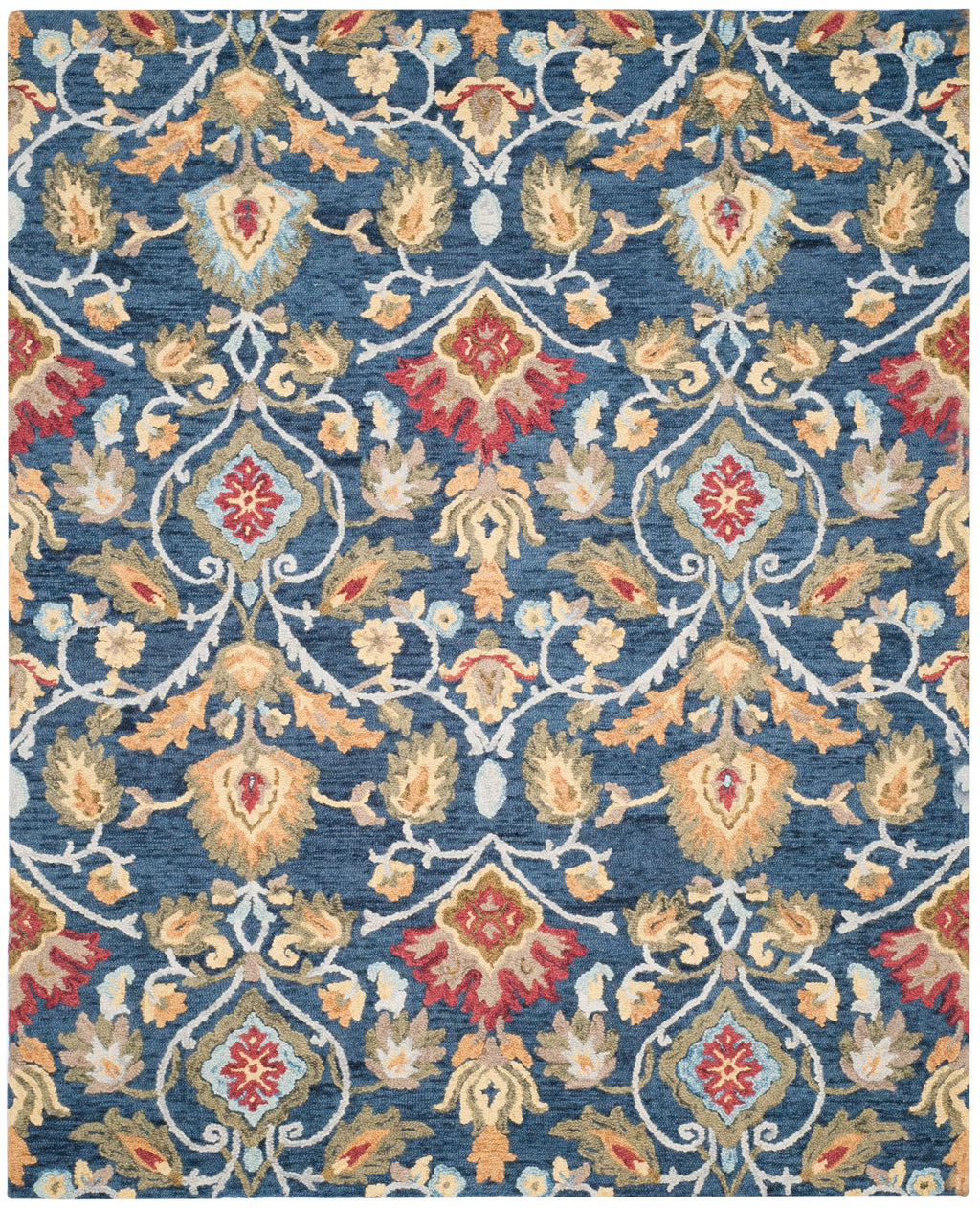 Navy Multi Floral Wool Area Rug 11' x 15' N7431