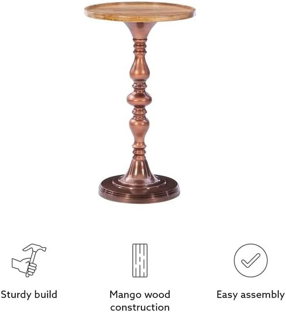 Wood And Aluminum Side Table X8379