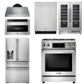 30 Gas Range, Range Hood, Microwave, Refrigerator with Water and Ice Dispenser, Dishwasher, Wine Cooler I730391