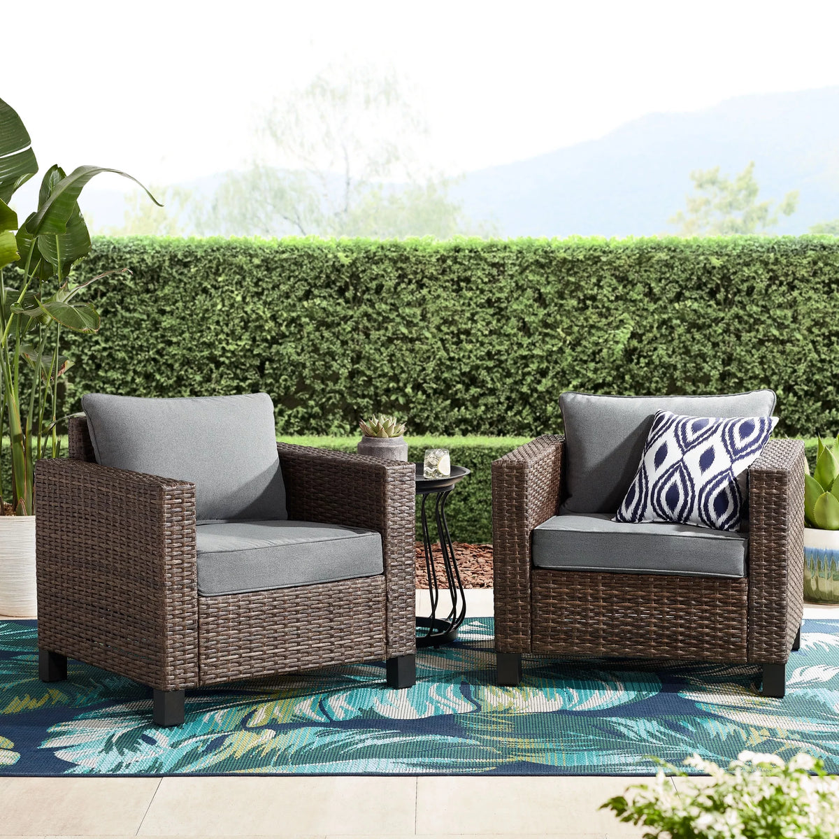 Gray Outdoor Club Chair 2 Pack T277
