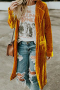Casual Solid Button Turn-back Collar Outerwear A5361