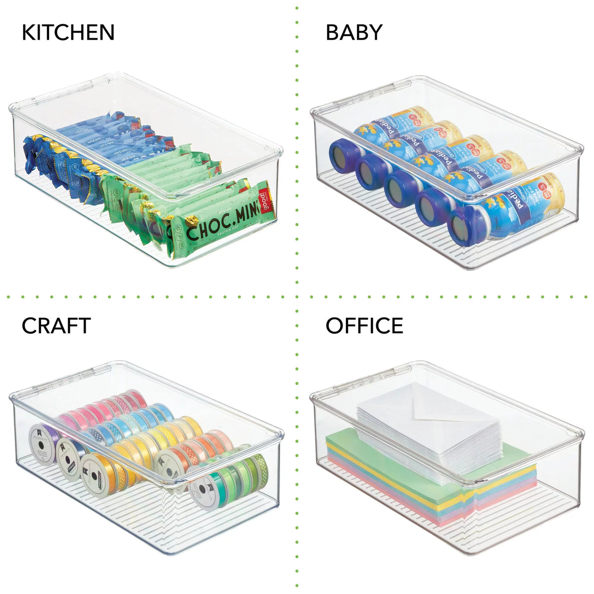 Clear 2 Pack Plastic Storage Organizer Box W69707
