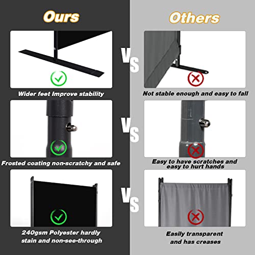 Black 4 Panel Folding Room Divider H881662