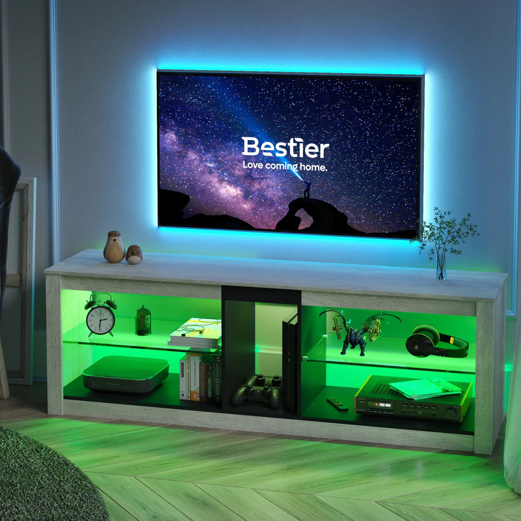 Light Grey TV Stand Media Console Table N1880