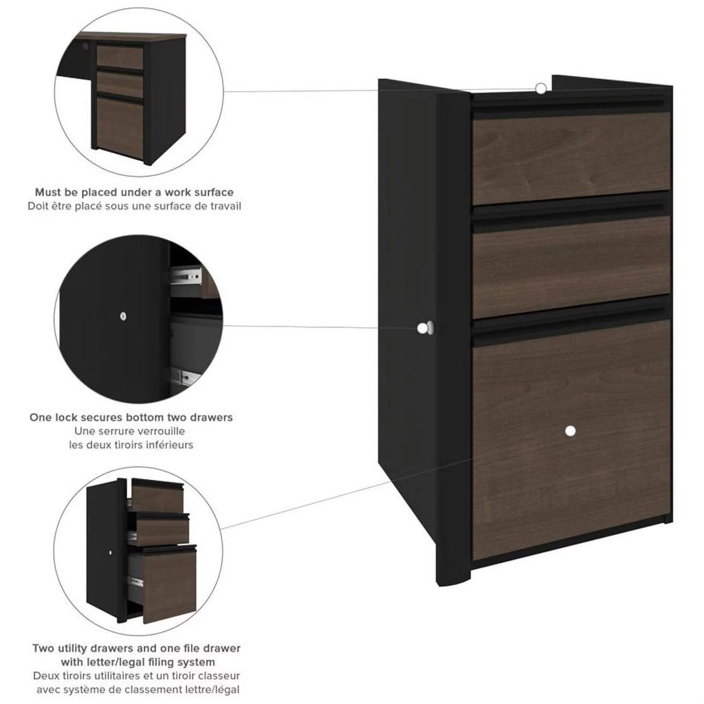 5 Piece L Shaped Computer Desk with Hutch L978