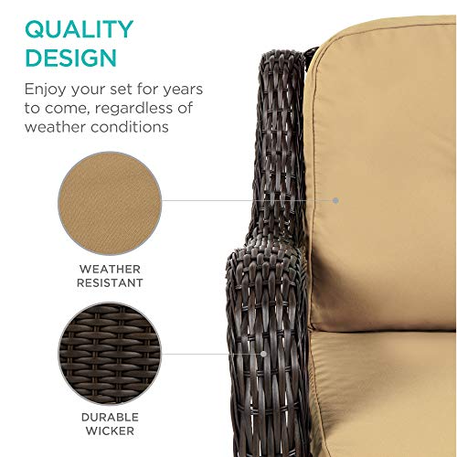 3-Piece Outdoor Wicker Patio Bistro Set with Swivel Rocking Chairs and Side Table Z46266