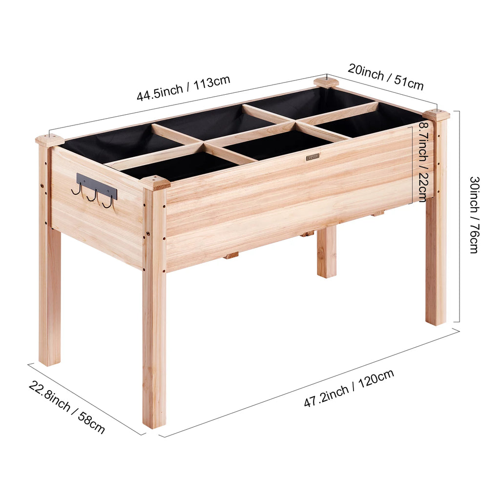 Wooden Raised Garden Bed with Non-Woven Liner F6969