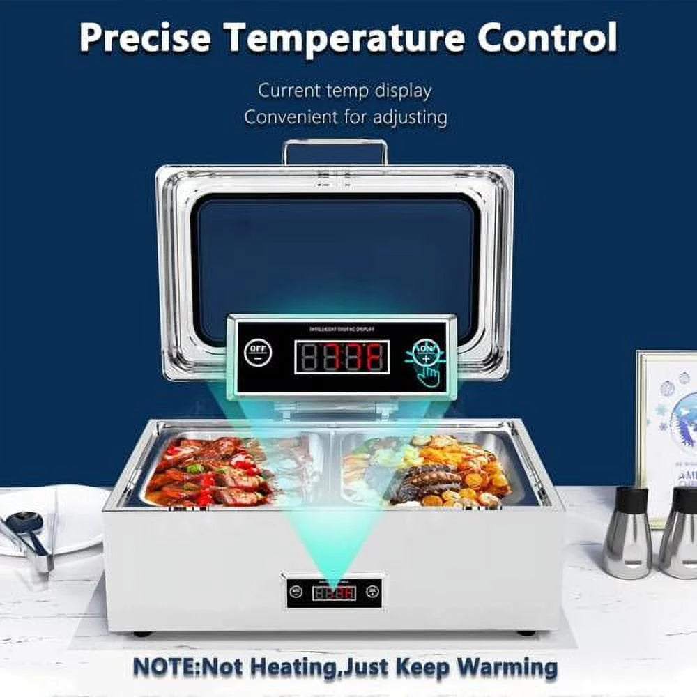 Stainless Steel 9QT Electric Chafing Dish with Lid T8560