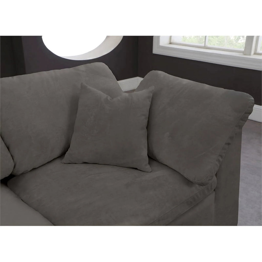 Gray Velvet Down Filled Modular Sectional Sofa A3641