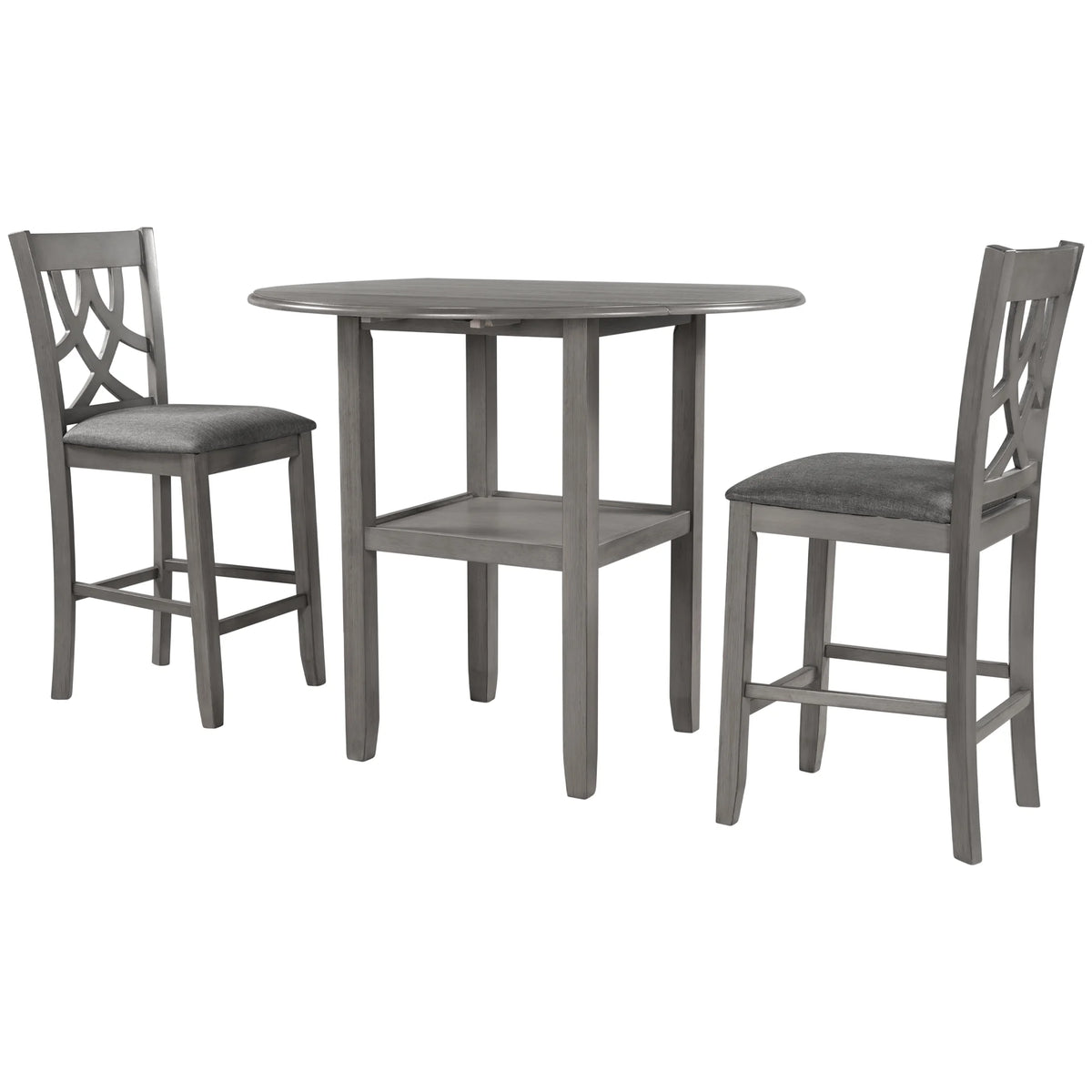 3-Piece Wooden Counter Height Dining Set with 2 Chairs X63359