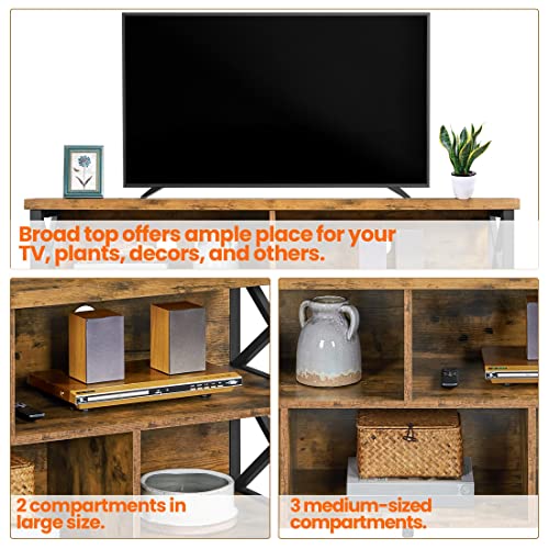 Gray TV Stand up to 65 Inch with Storage Compartments V77727