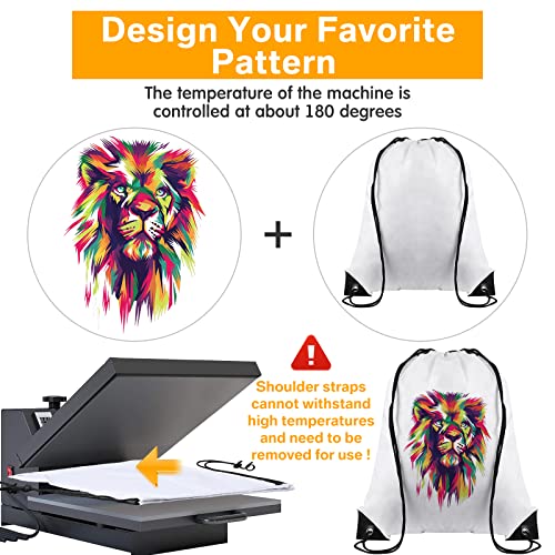 30 Pcs White Polyester Drawstring Bags H92693