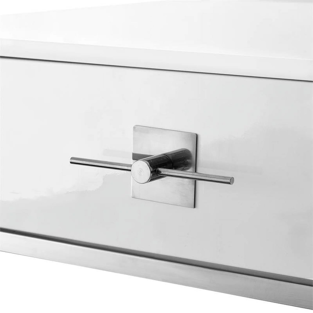 White 2-Drawers Stainless Steel Base Bedroom Vanity F4553