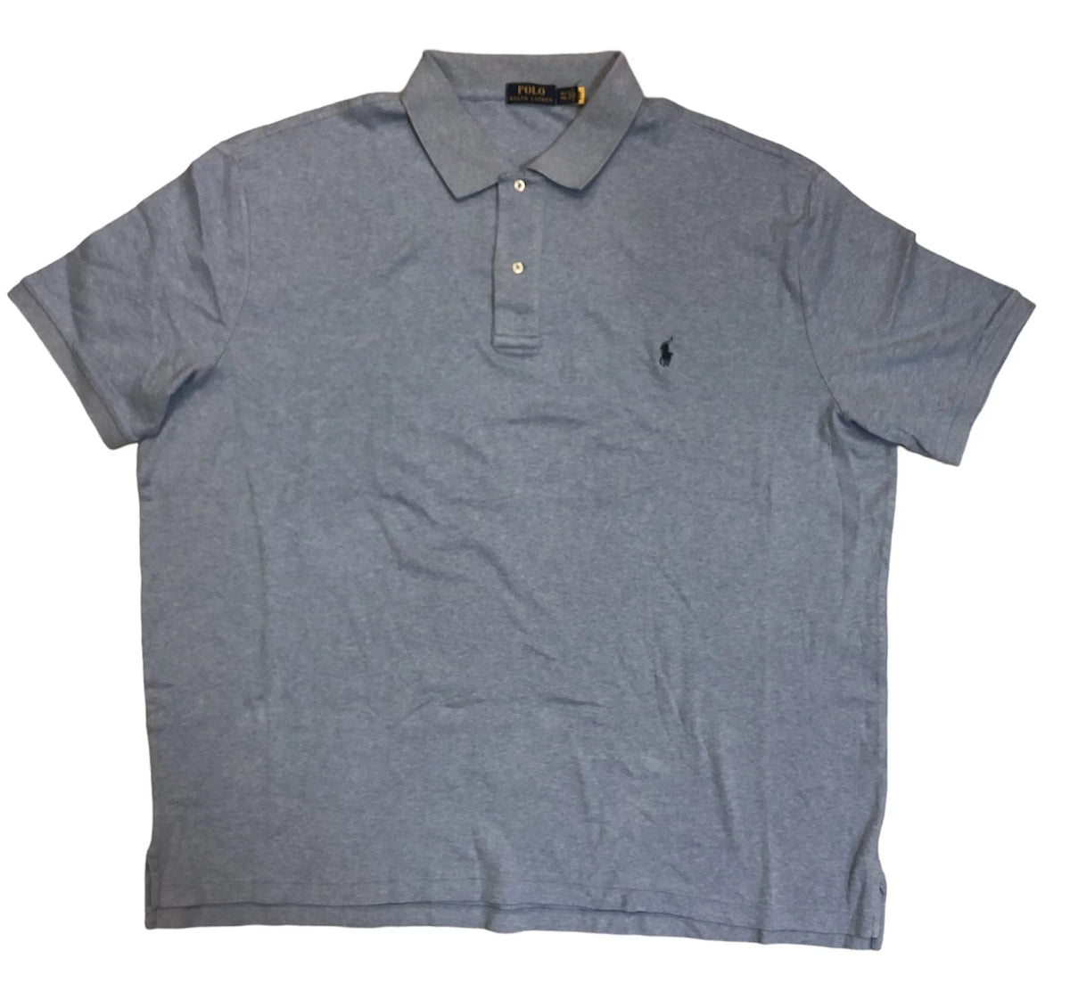 Heather Blue Big & Tall Cotton Polo Shirt N403