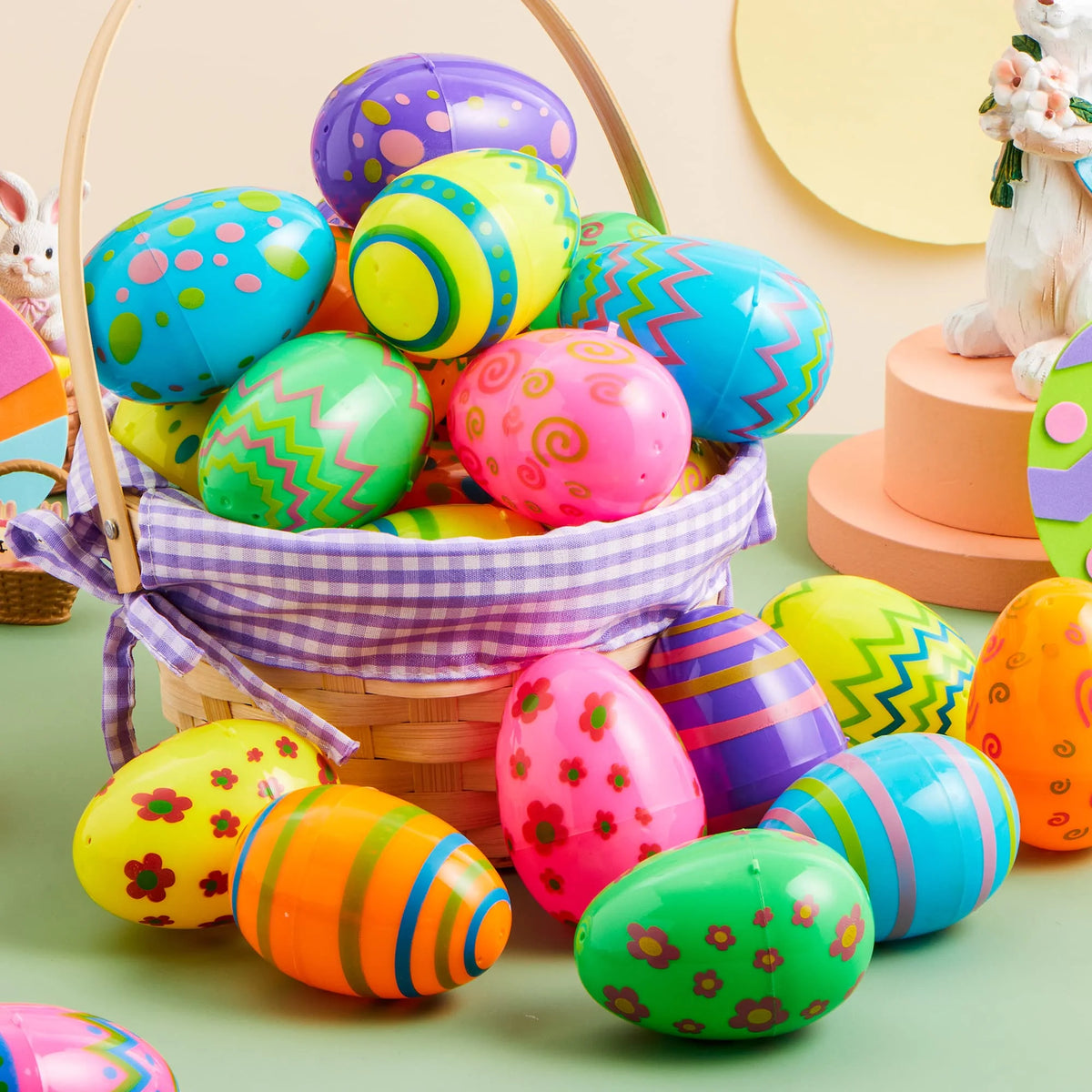 36 Pcs Plastic Jumbo Easter Eggs U699