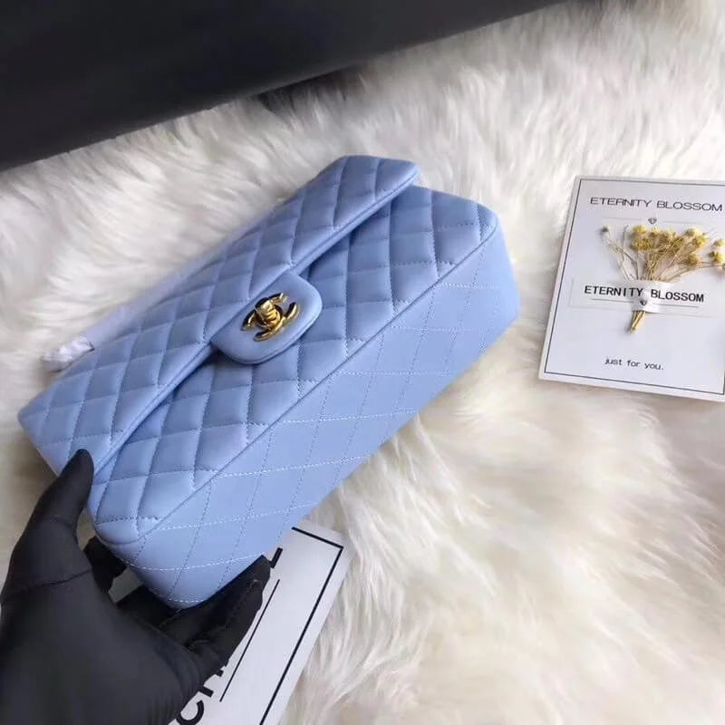 Blue Lambskin Leather Flap Bag A640190