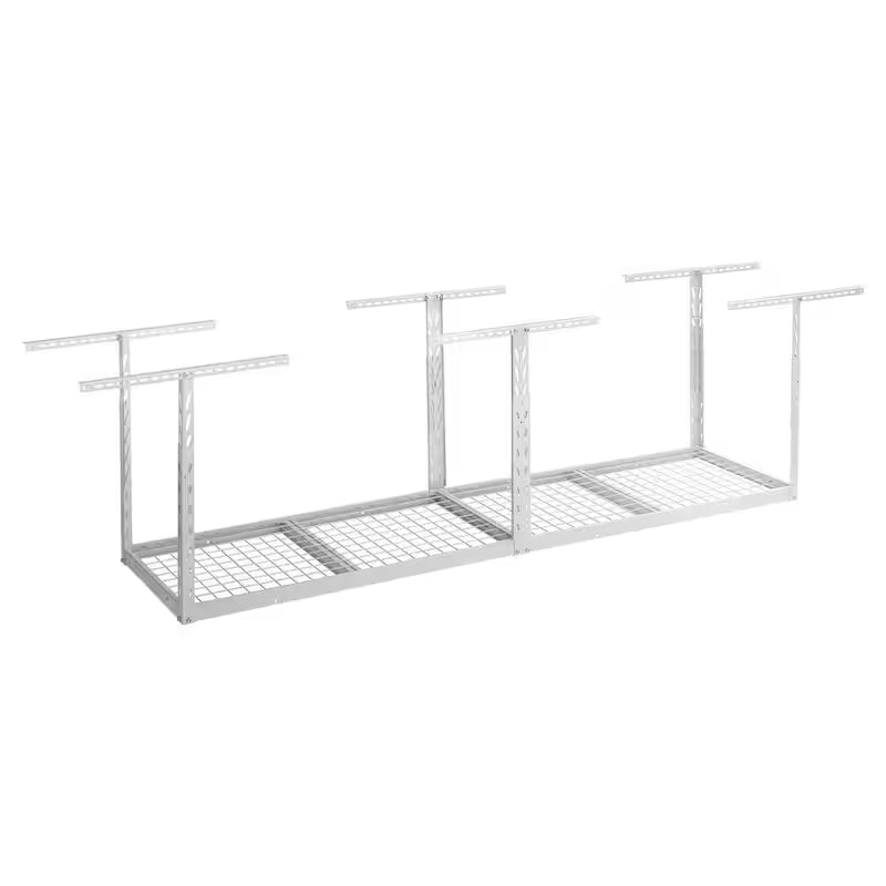 Hammered White Adjustable Height Overhead Garage Storage Rack G6199