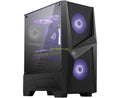 Black Mid Tower Gaming Computer Case with 2x 120 mm RGB PWM Fan J729
