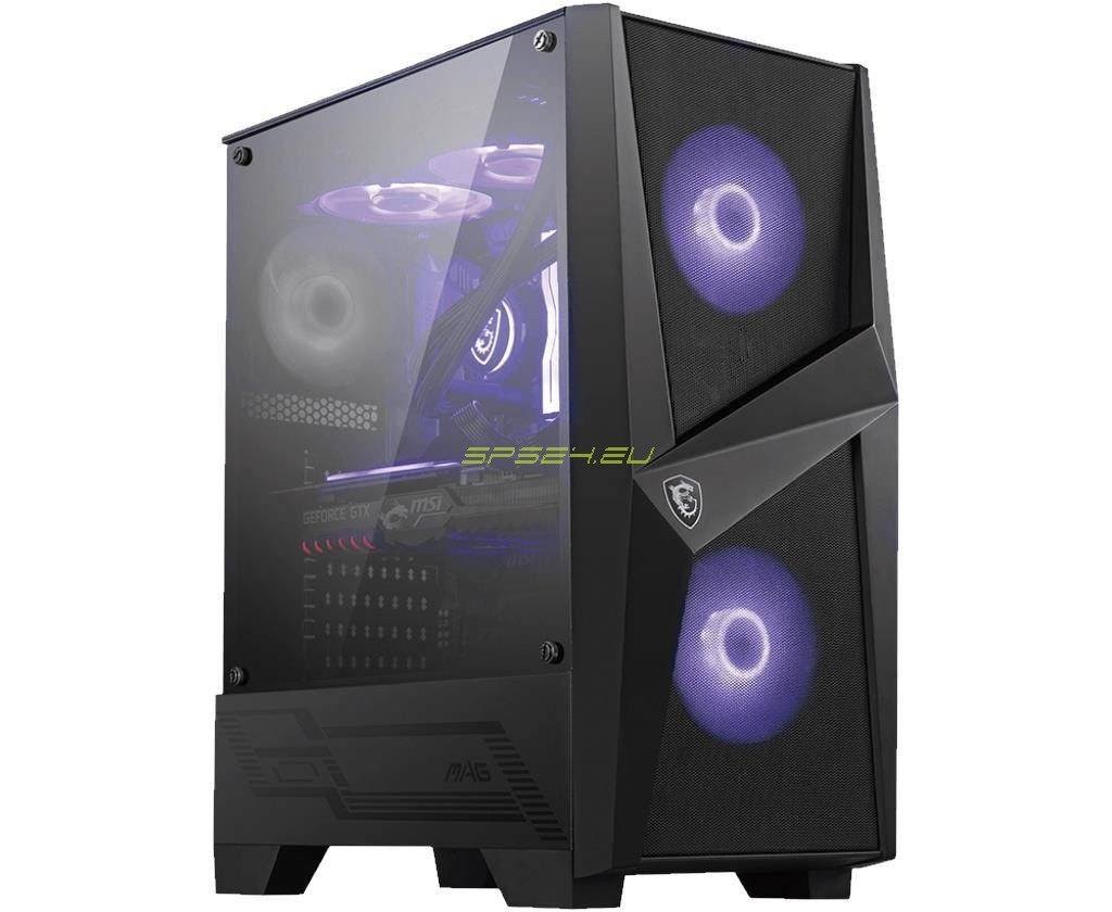 Black Mid Tower Gaming Computer Case with 2x 120 mm RGB PWM Fan J729