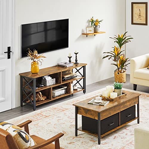 Gray TV Stand up to 65 Inch with Storage Compartments V77727