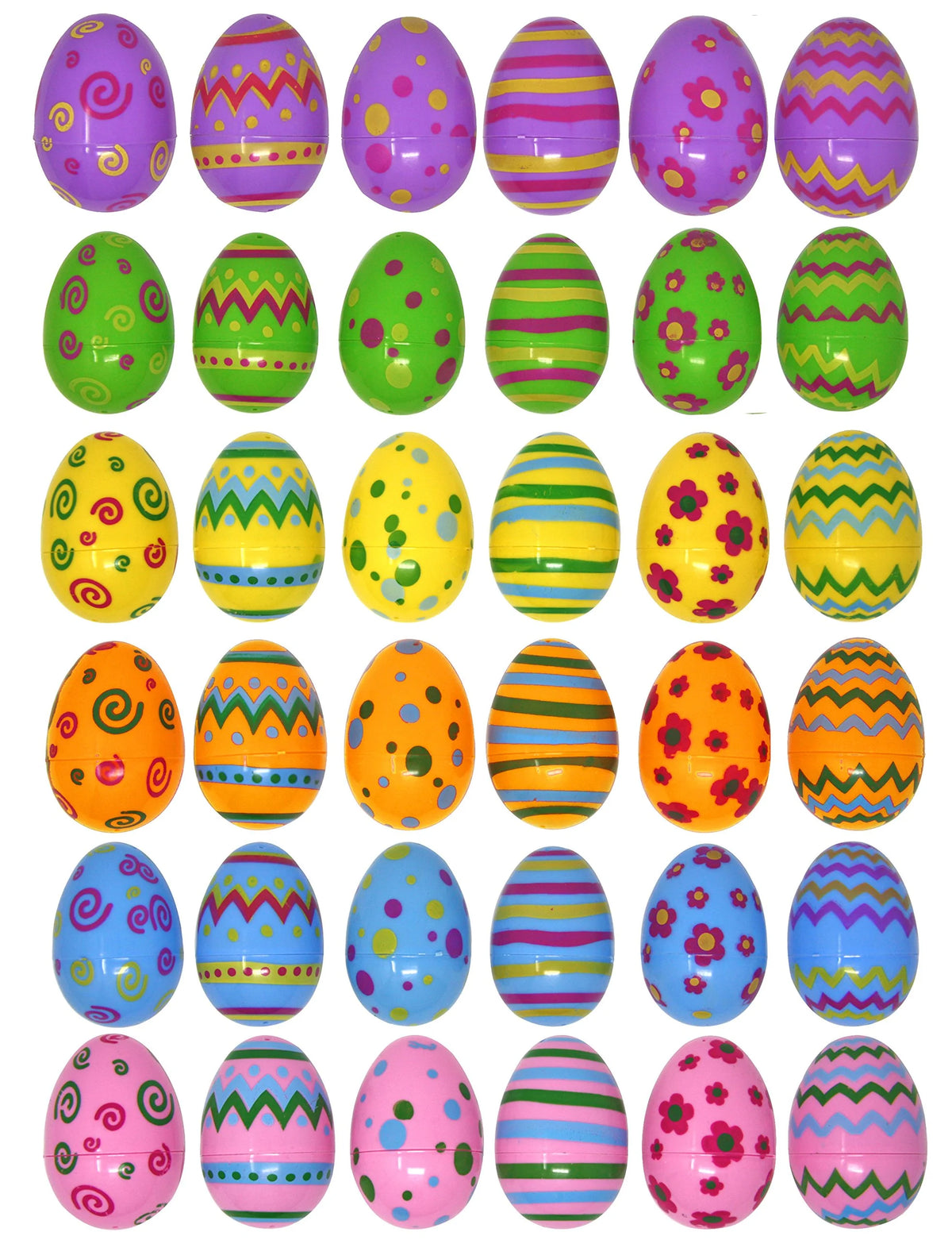 36 Pcs Plastic Jumbo Easter Eggs U699