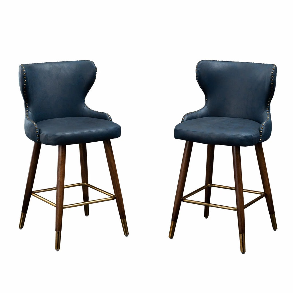 Yellow Faux Leather Counter Stool Set of 2 M8161