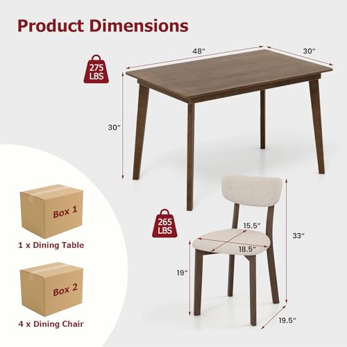 Mid-Century Modern Round 3-Piece Dining Table Set with 2 Chairs W93630