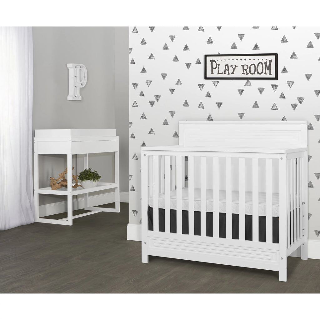 White 4-in-1 Convertible Mini Crib K43760